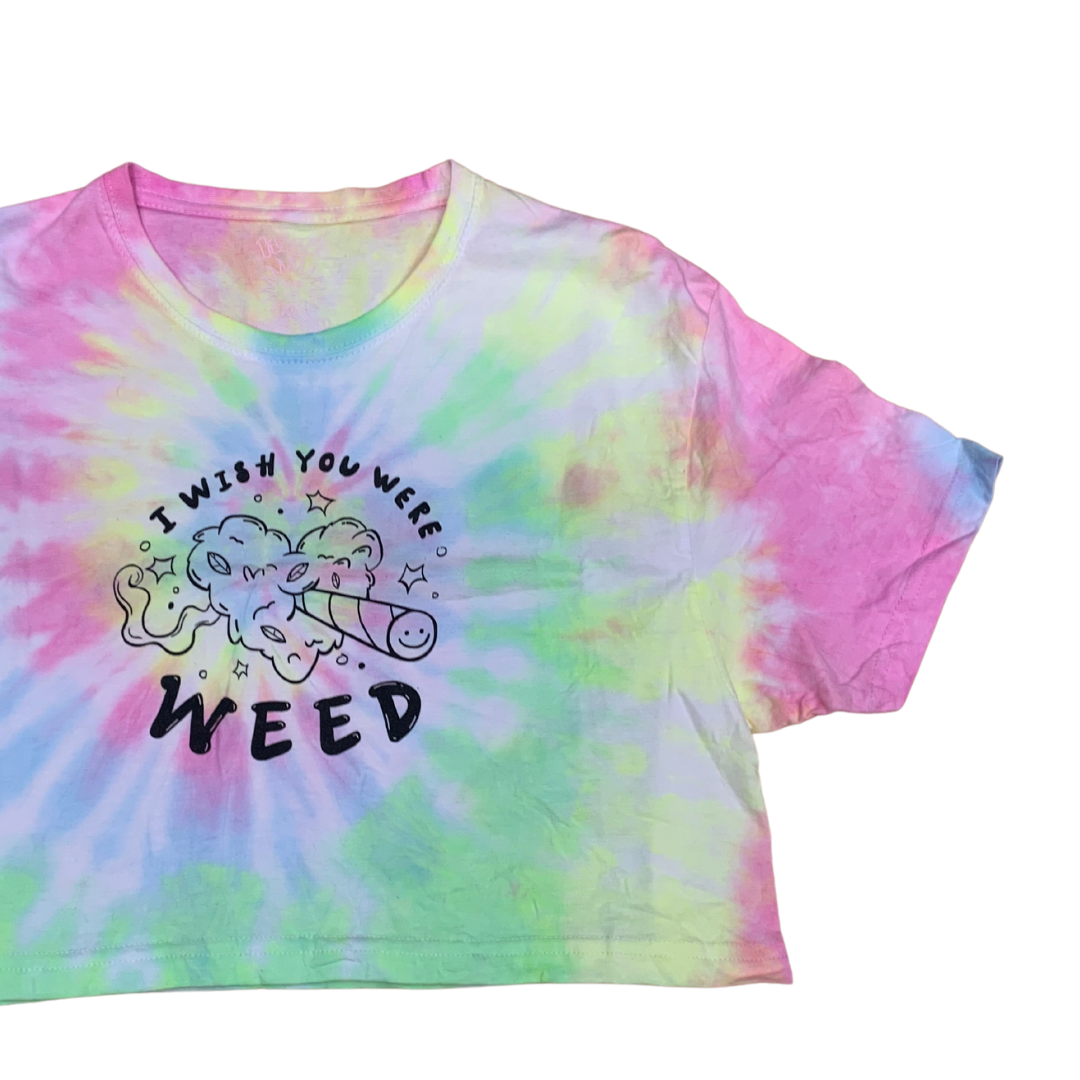 Crop top tie dye - Wish you were weed - Hipnosis