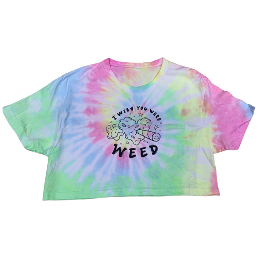 Crop top tie dye - Wish you were weed - Hipnosis