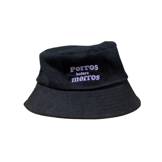 Bucket hat negro "porros before morros" - Hipnosis