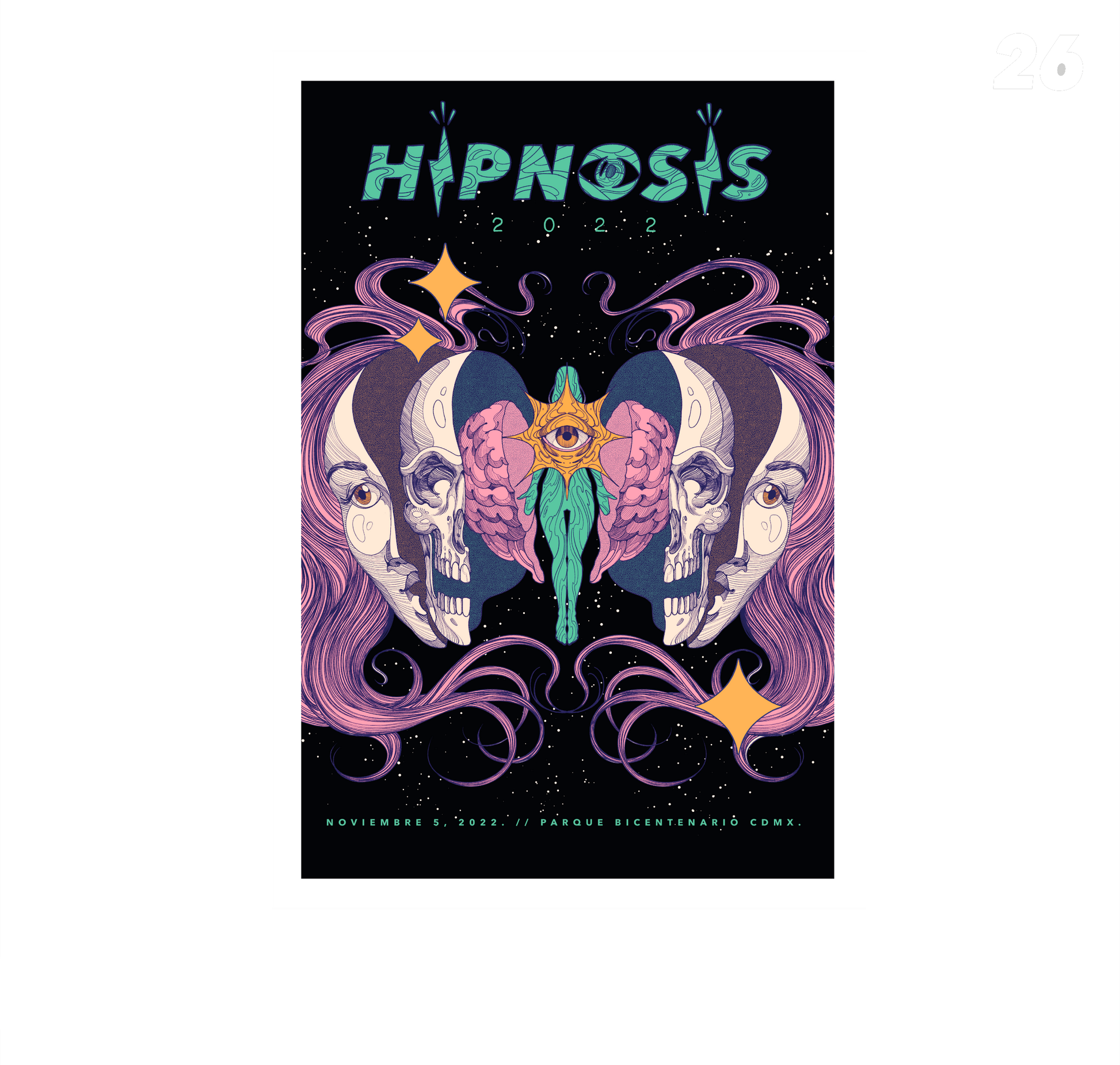Serigrafia oficial Hipnosis 2022  x Diego Andrade - Hipnosis